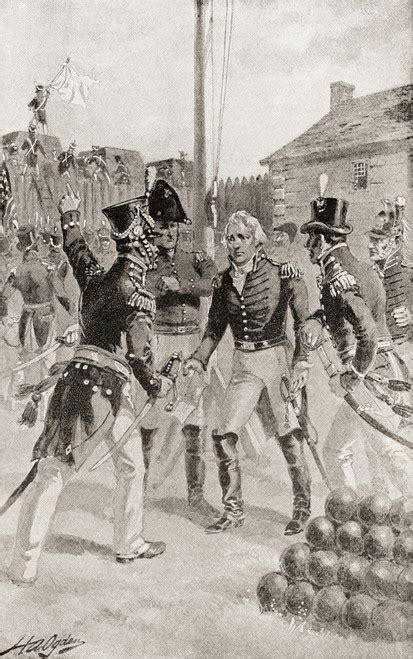 Brigadier General William Hull Surrenders Fort Town Detroit Michigan