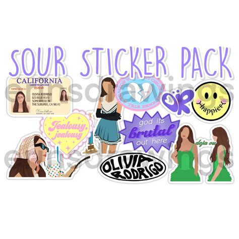 Olivia Rodrigo Sour Album Sticker Pack Sticker By Itslaurengarcia