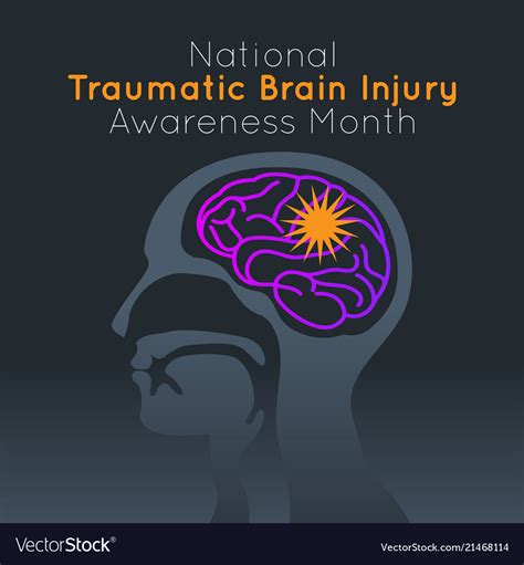 National Traumatic Brain Injury Awareness Month Vector Image