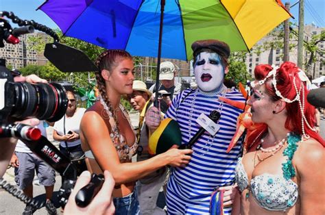 Model Hailey Clauson Taking Interviews During The 34th Annual Mermaid