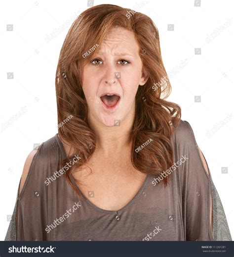 Shocked Isolated Woman Mouth Wide Open Foto Stok 111261281 Shutterstock