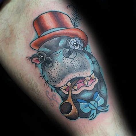 60 Hippo Tattoo Designs For Men Animal Ink Ideas