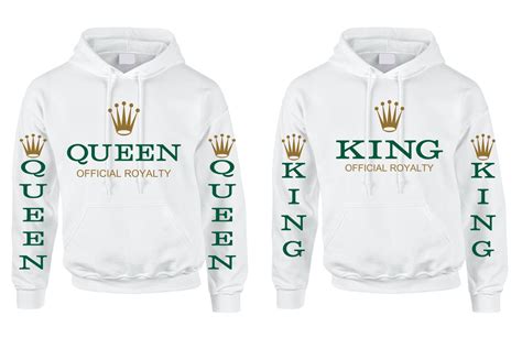 King Queen Official Royalty Couple Hoodies Cool Couple T Etsy