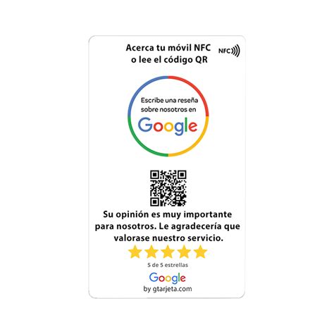 Tarjeta Nfc Rese As Google Vcard Gtarjeta