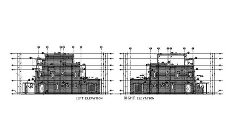 Left And Right Side Elevation Of A House Building Cadbull