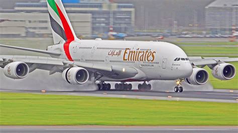 30 Min Of Heavy Wet Landings A340 B747 8f A380 A350 B777