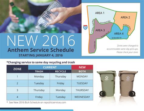 New Trash Collection Schedule in 2016 for Anthem Arizona