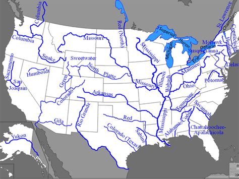 Major Rivers in the USA : r/MapPorn