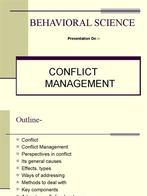 Behavioral Science: Conflict Management | PDF | Emergence | Conflict ... 