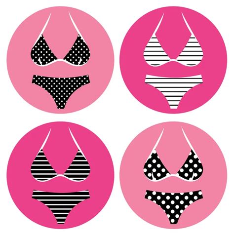 Pink Retro Lingerie Set Isolated On White Stock Vector Image By