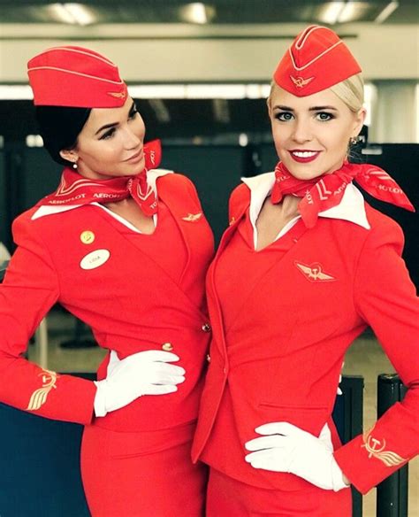 Aeroflot Flight Attendant Lidia And Julia Sexy Flight Attendant