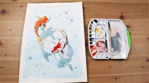 Watercolor Koi Fish