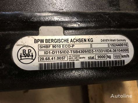 Bpw Shbf Eco Plus Axle For Trailer For Sale