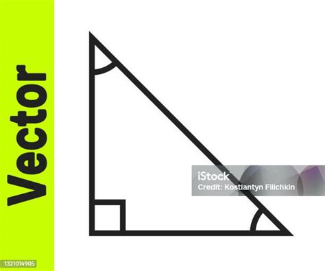 Ikon Matematika Segitiga Garis Hitam Diisolasi Pada Latar Belakang