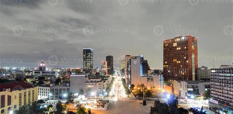 Mexico City Skyline at night from the Monument to the Mexican ...