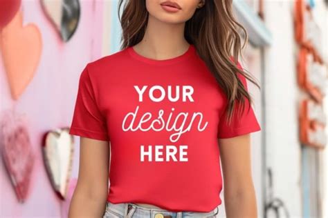 Red Bella Canvas Valentine Mockup Graphic By Xstudio Creative