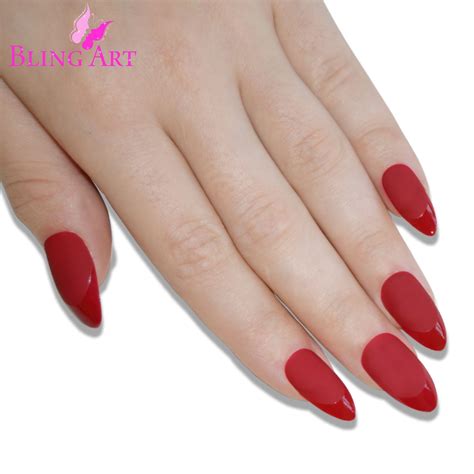 Matte Red Almond Nails