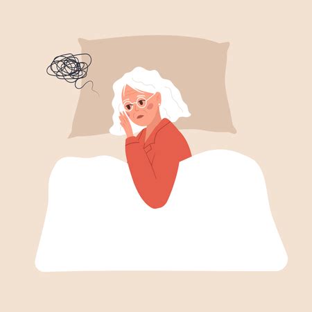 Best Tired Elderly Woman Lying In Bed And Suffer From Headache