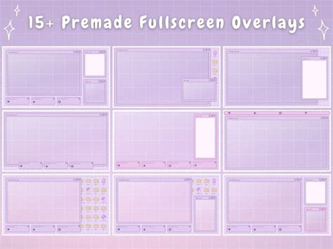 Twitch Overlay Stream Package Purple Retro Lofi Lavender Aesthetic