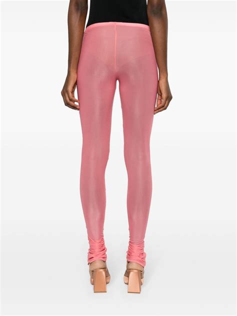 Blumarine Semi Sheer Jersey Leggings Pink Farfetch