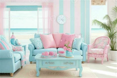 Beach style living room design. Pro Photo 28878293 Stock Photo at Vecteezy