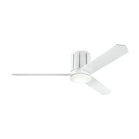 Flush Mount Ceiling Fan With Light White - 48" Matte Black 5-Blades ...