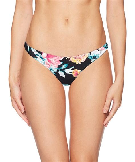Women S Wild Flower Reversible Bikini Bottom Black Cd Yooc S