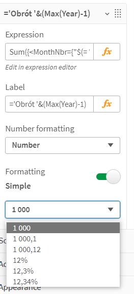 Solved Percentages And Numeric Values In One Table Qlik Community