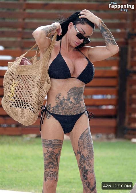 Katie Price Sexy Spotted Showing Off Her Voluptuous Bikini Body At A Pool In Cyprus AZNude