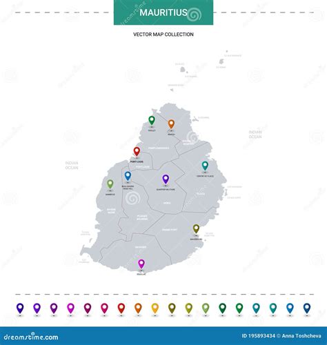 Infographic For Mauritius, Detailed Map Of Mauritius With Flag Vector ...