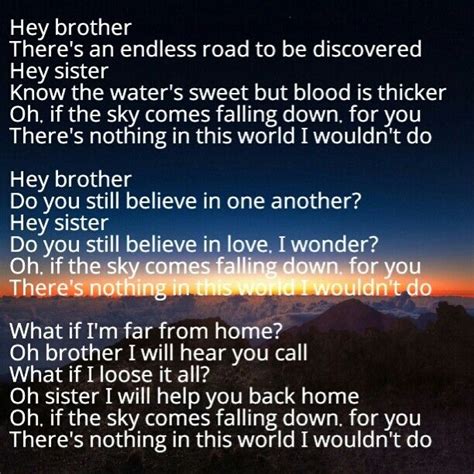 Avicii - Hey Brother (Lyric) - LYRICSD