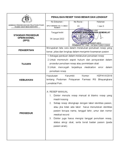 Penulisan Resep Yang Benar Dan Lengkap Pdf