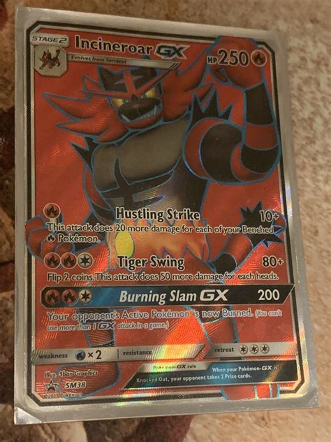 Mavin Pokemon Incineroar GX Full Art Holo Black Star Promo SM38