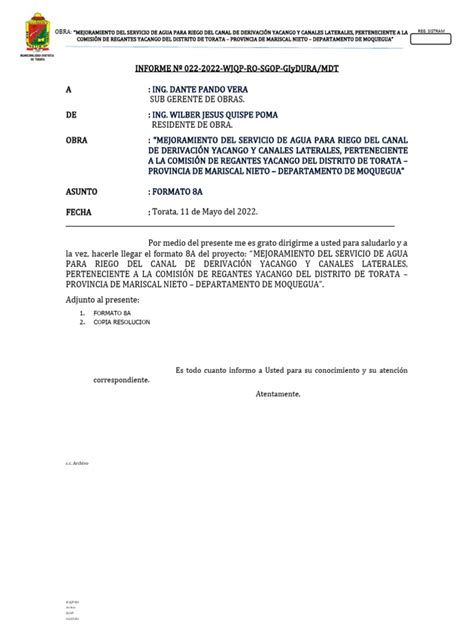 Informe N°021 Formato 8a Pdf