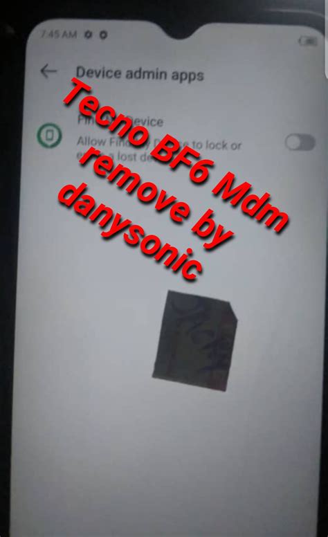 TECNO BF6 PERMANENT MDM REMOVE FILE BY DANYSONIC Danysonic Telecoms