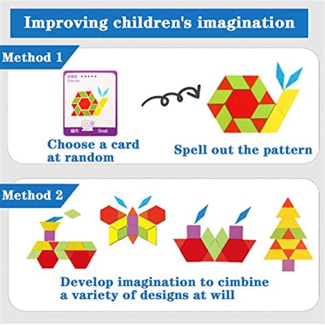 Eachhaha Montessori Puzzle In Legno Di Forma Geometrica Tangram