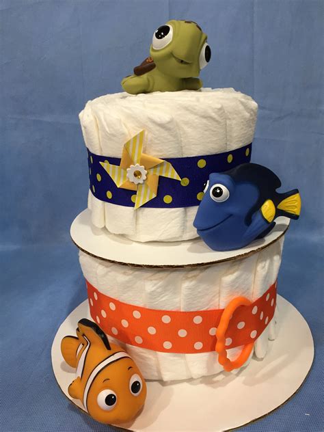 Disney Finding Nemo Diaper Cake Two Tier Gender Neutral With Nemo