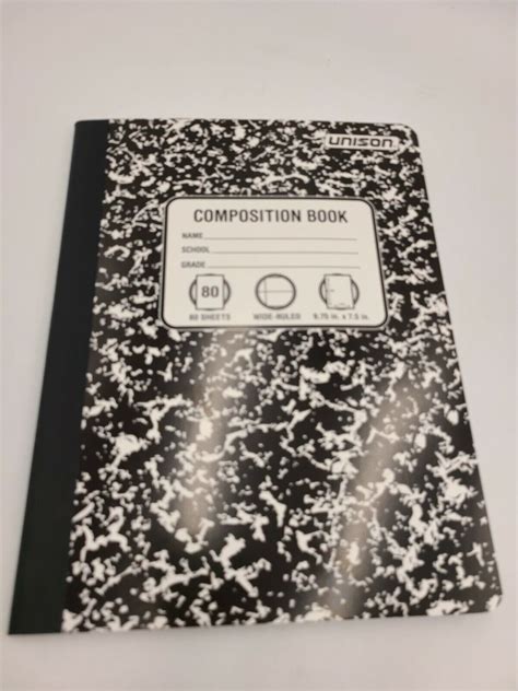 Unison Composition Notebooks Wide Ruled 80 Sheets Set Of 2 For Sale