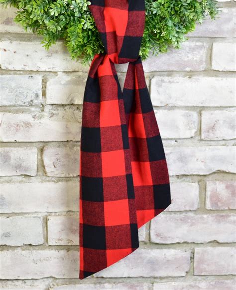 Red Buffalo Plaid Wreath Sash Red And Black Check Holidays Home Decor