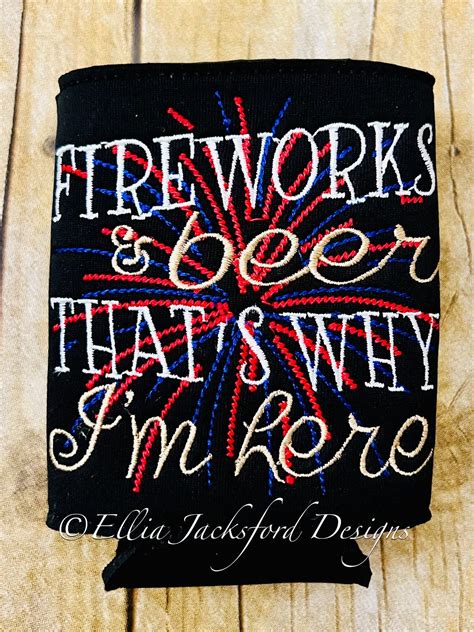 Ith July Th Can Insulator Embroidery Design Set Of Etsy