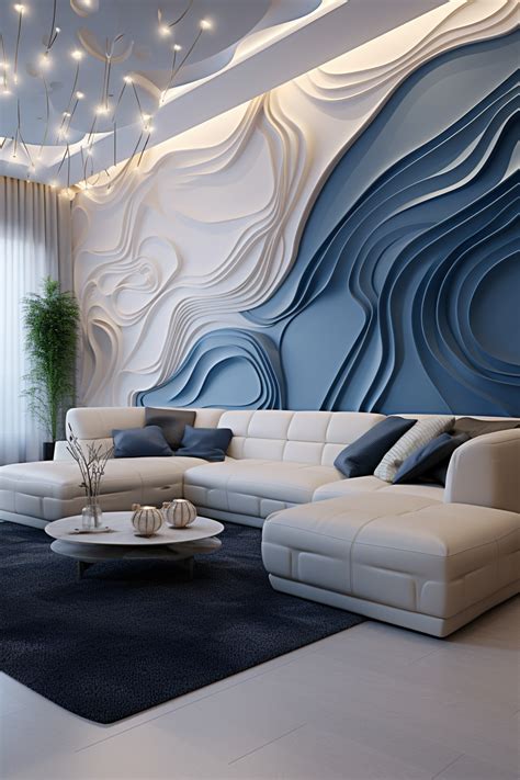 Sculptural Waves in Elegant Living Room in 2024 | Home interior design ...