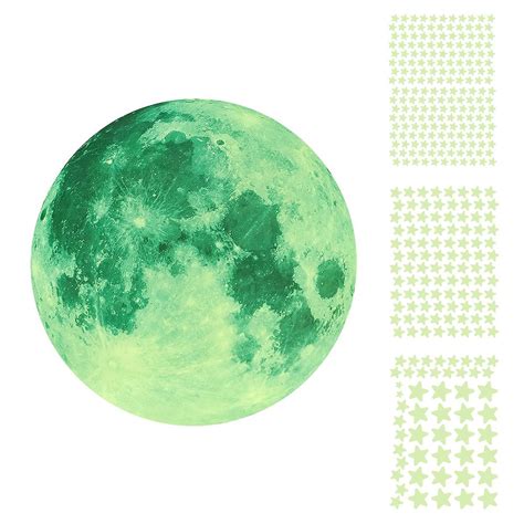 333 Pieces Self Adhesive DIY Wall Glow In The Dark Stickers - Moon ...