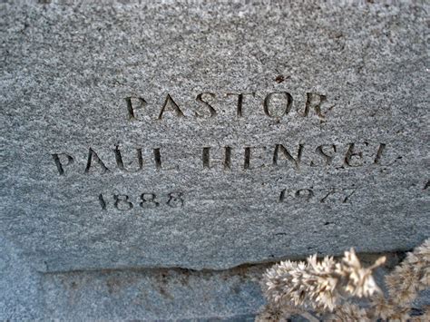 Rev Paul G Hensel Find A Grave Gedenkst Tte