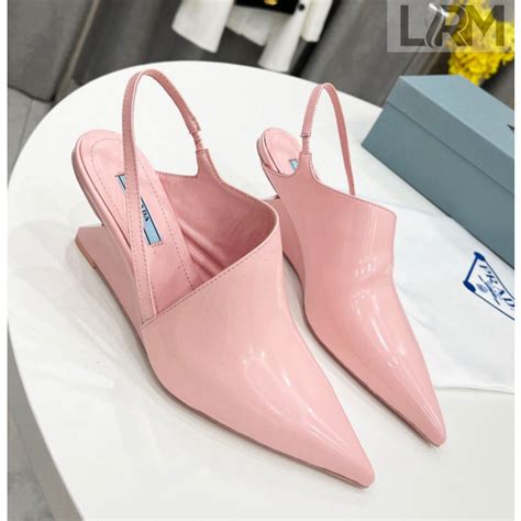 Prada Brush Leather Slingback Pumps Cm Pink