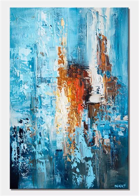 Abstract Painting - Blue Abstract Art On Canvas - Shop Now