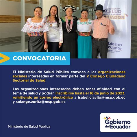 Ministerio De Salud Pública 🇪🇨 On Twitter 📣inscríbete Para Ser Parte Del V Consejo Ciudadano