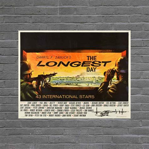 John Wayne Henry Fonda Robert Mitchum The Longest Day 1962 Lobby Card