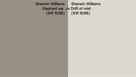 Sherwin Williams Elephant Ear Vs Drift Of Mist Side By Side Comparison