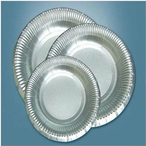 Plain Silver Foil Paper Plate Paper Gsm 50 165 For Event And Party