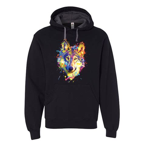 Neon Wolf Hoodie Colorful Hooded Sweatshirts